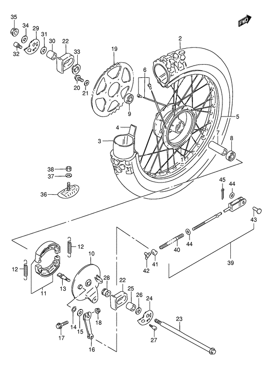 Rear wheel complete assy
