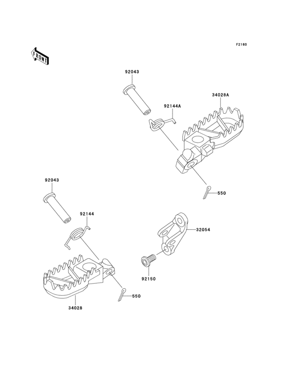 KX500 Подножки