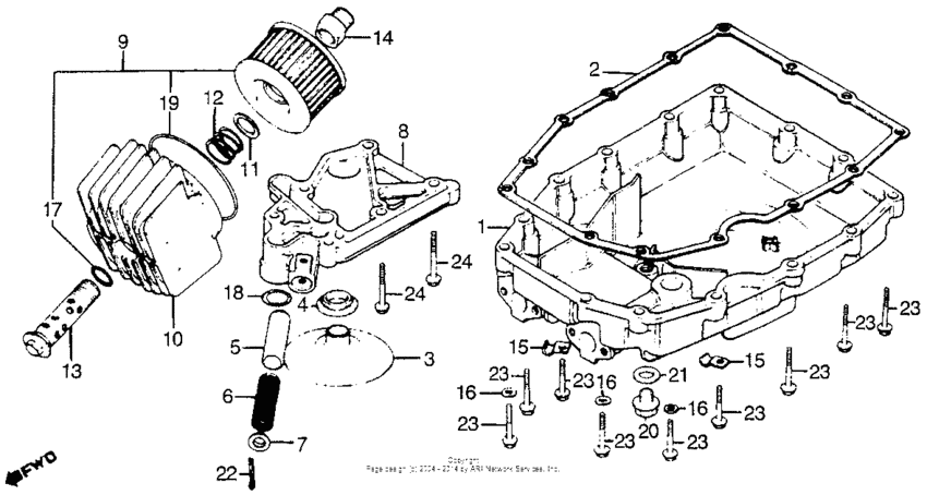 Oil filter + oil pan