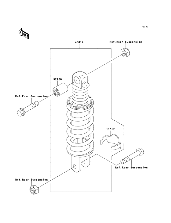 ZX1100 Абсорбер удавный в сборе задний