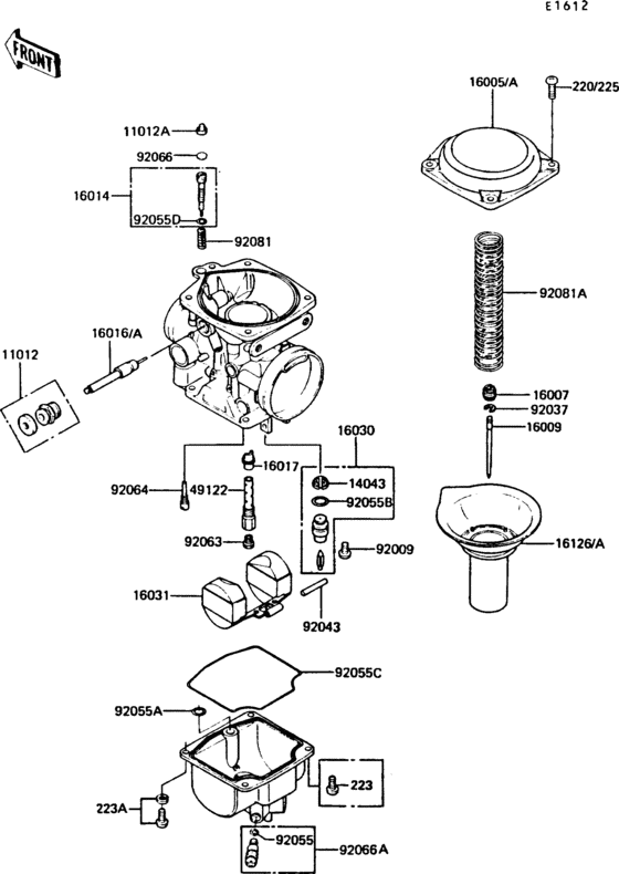 Carburetor parts(z550-g1/g2/g3)