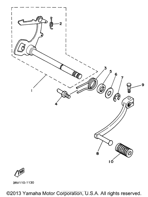 PW80J Вал переключения
