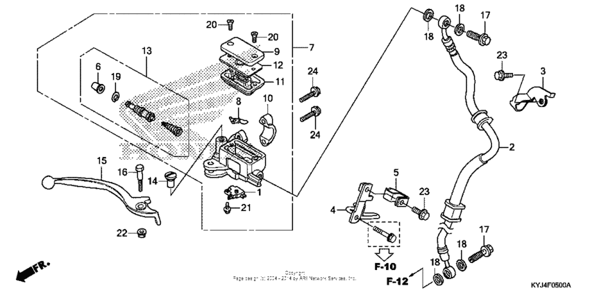 Front brake master cylinder (cbr250r)