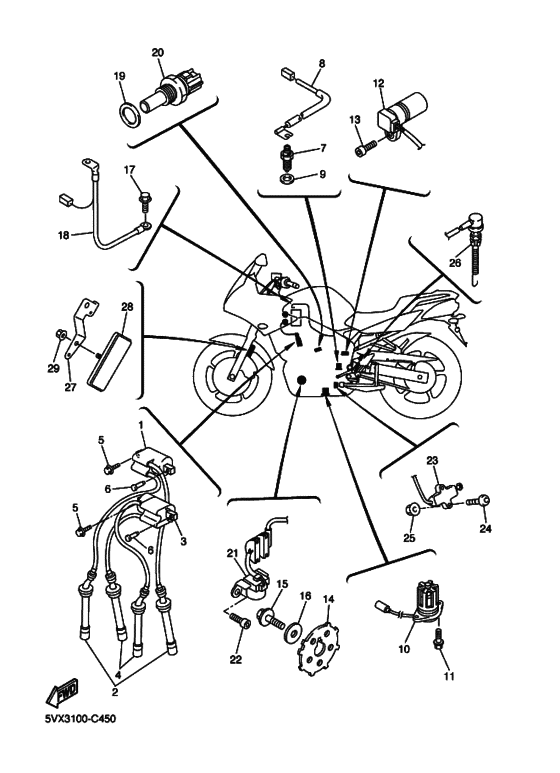 FZ6-S FZS6V Equipo electrico