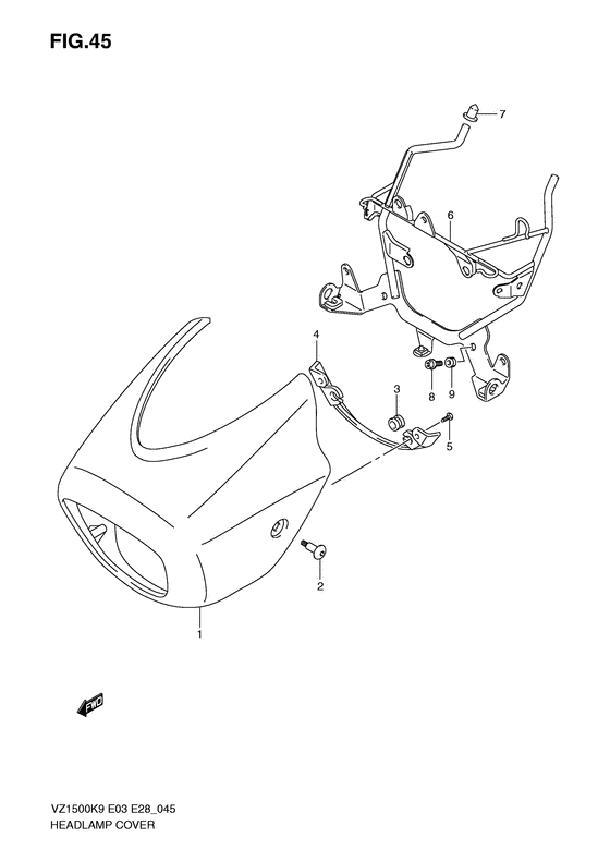 Headlamp cover  front fender