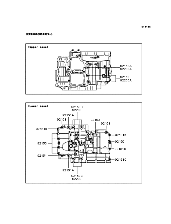 KLE650 Болты крепления картера
