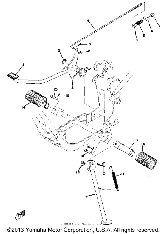 Stand - footrest - brake pedal