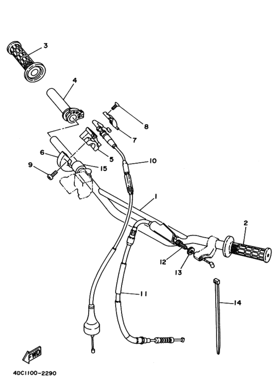 Steering handle. cable