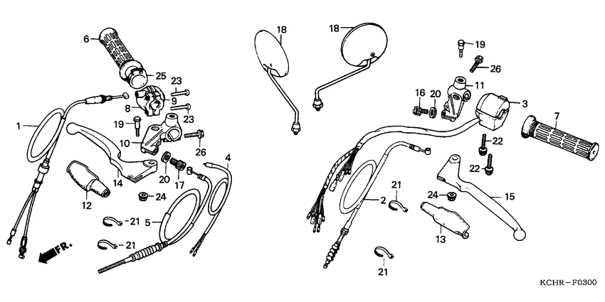Handle lever/cable/switch