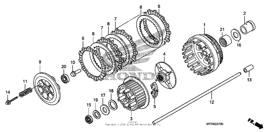 VT1300CX (ABS) Сцепление