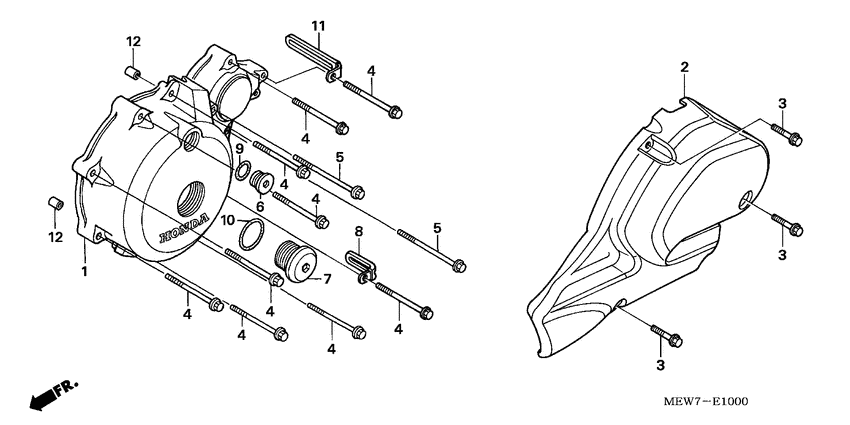 NT700V Крышка картера левая