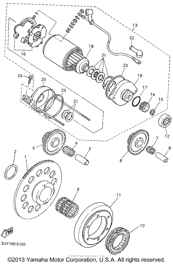 XT600EGC Муфта стартера