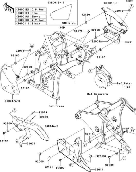 VN900 Боковые обтекатели