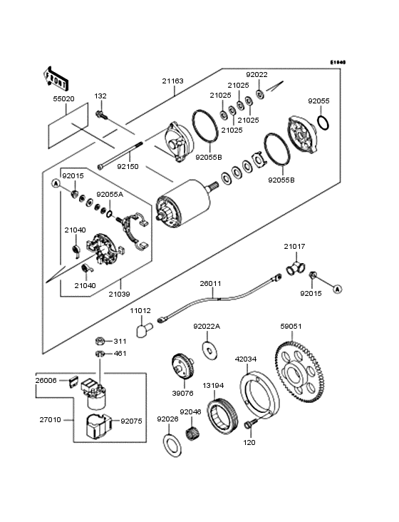 Starter motor/starter clutch