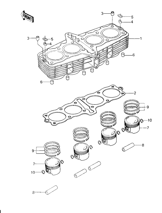 Cylinder/pistons