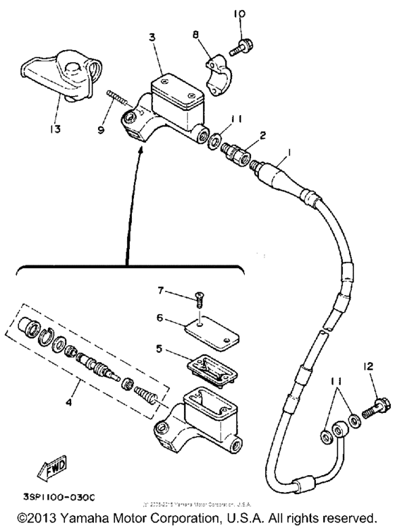 WR250ZD Главный тормозной цилиндр
