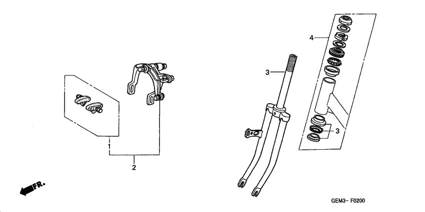 PAC16A Front fork /  front brake caliper