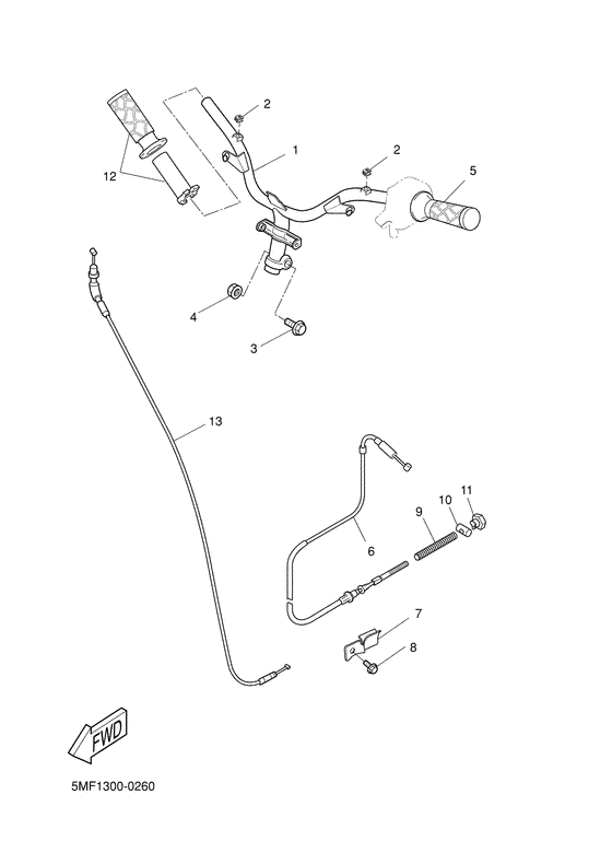 Steering handle. cable