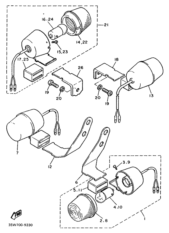 TT600W Поворотники