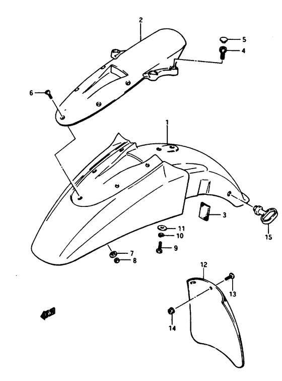 Front fender-gsx1100ese/efe/esf/eff/esg/efg,gs1150esf/eff/ef