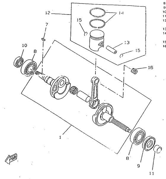 CW50RSP Коленвал и поршень