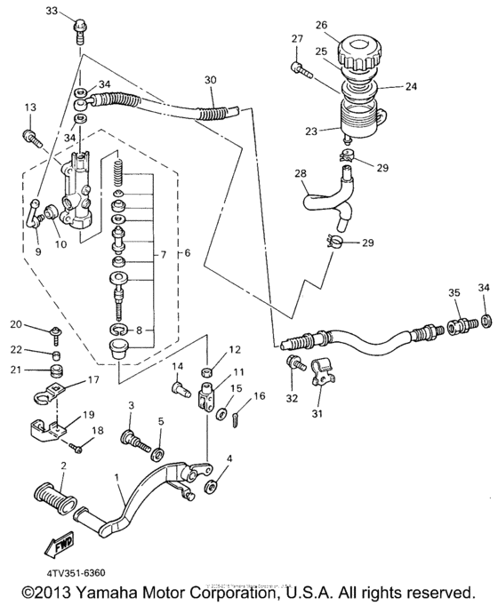YZF600RN Задний торм цилиндр