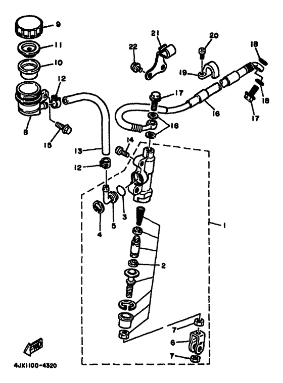 YZ125F Задний торм цилиндр