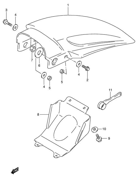 RM80 Заднее крыло