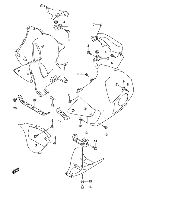 Under cowl installation parts