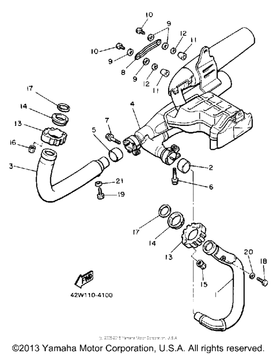 XV700CSC Выхлопная система