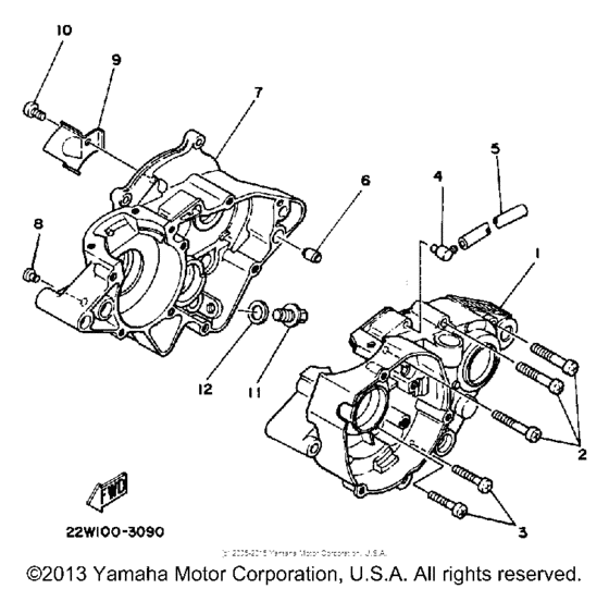 YZ80S (Motocross) Картер двигателя