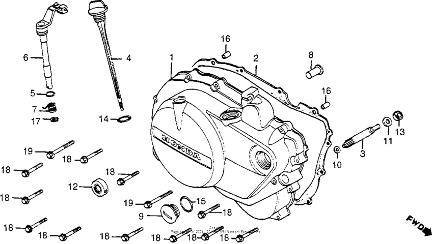 Cm400c/tright crankcase cover 79-81