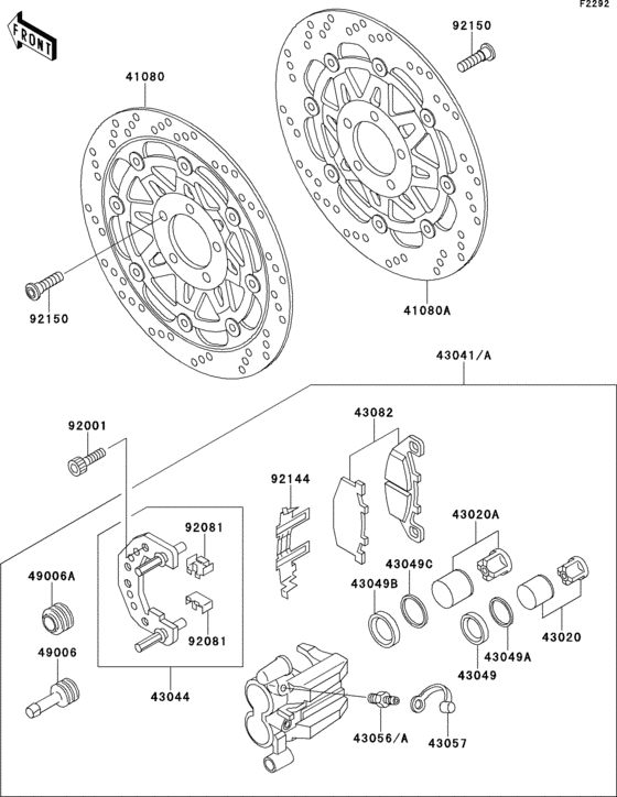 ZR750 Передний тормоз