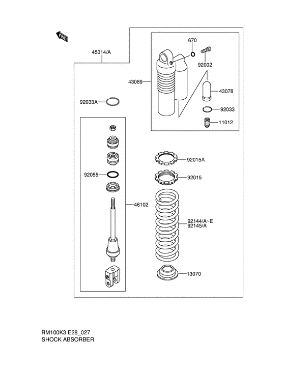 RM100 Абсорбер удавный в сборе задний