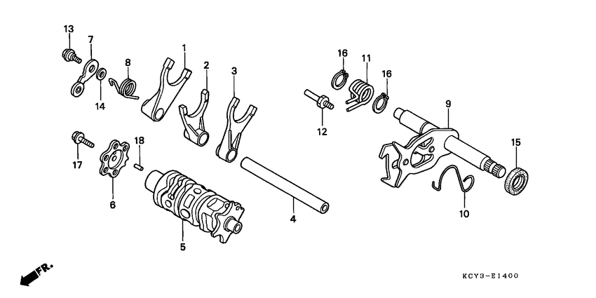 Shift drum/shift fork