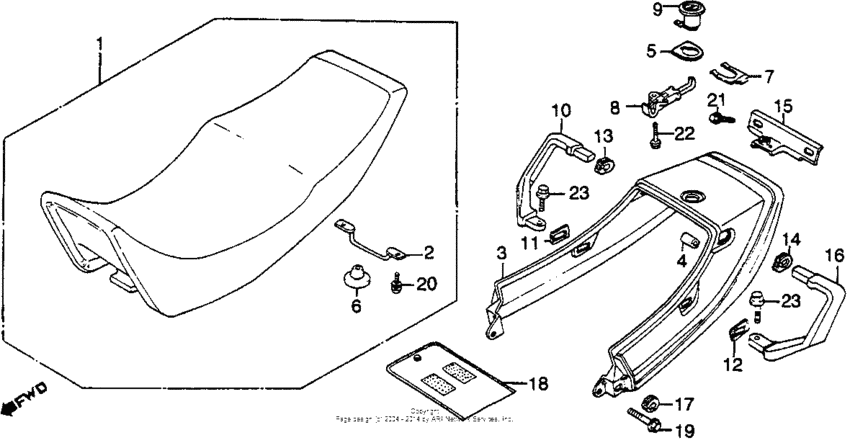 Seat + rear cowl