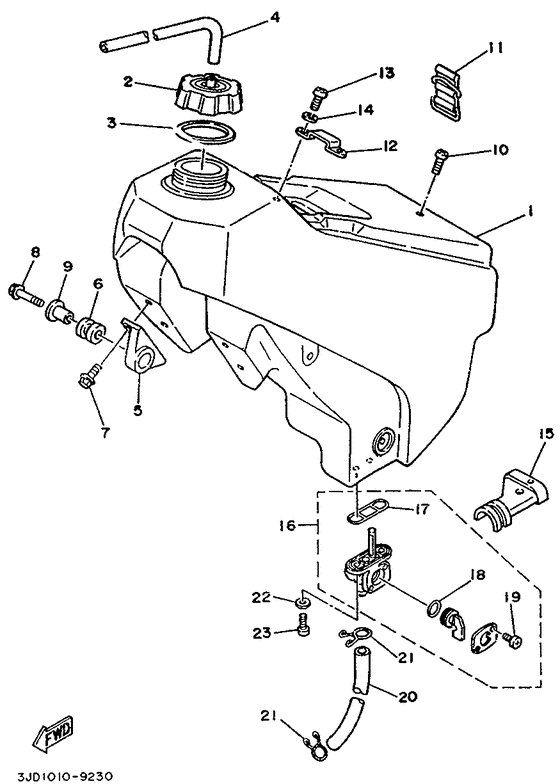 YZ125 Топливный бак
