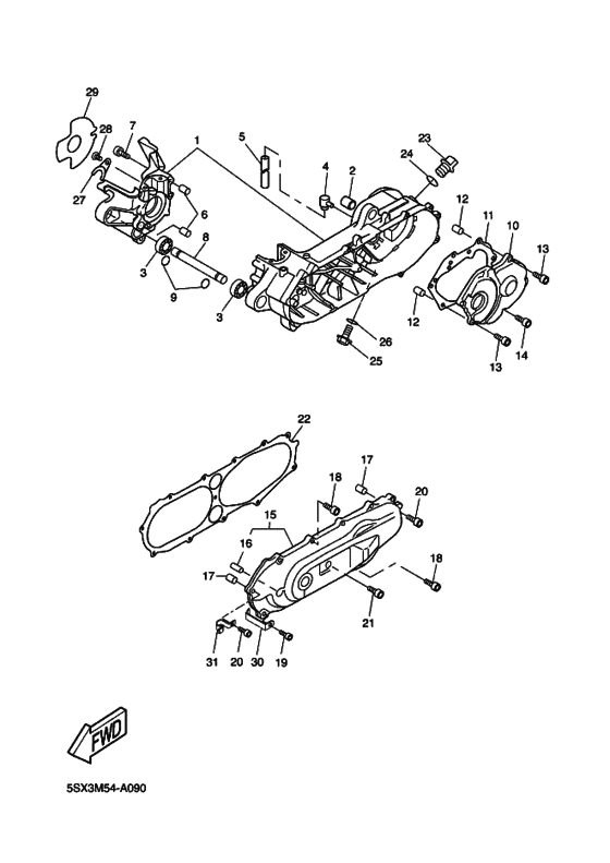 CW50RS Картер двигателя