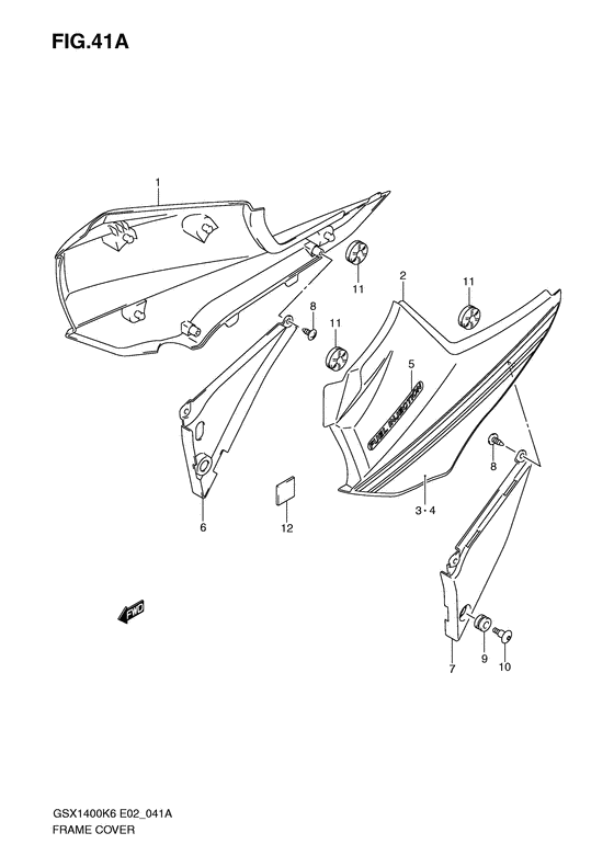 GSX1400 Обтекатель задний