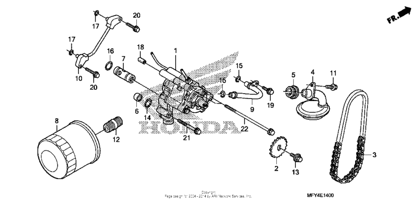 VT1300CR (ABS) Oil filter + oil pump