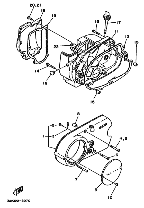 Crankcase cover ass`y  (v
