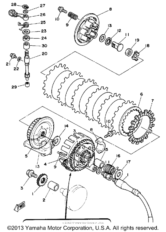 YZ125D1 Сцепление