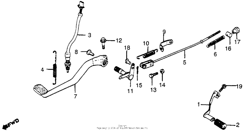 Brake pedal + change pedal