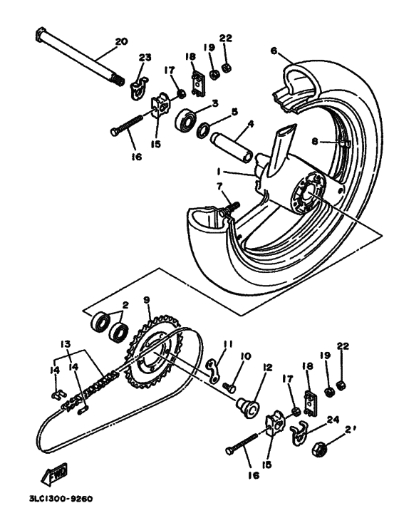Rear wheel complete assy