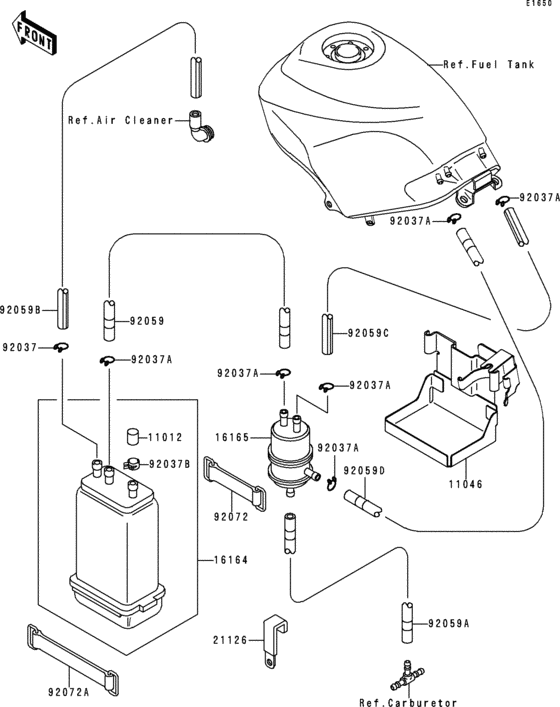EX250 Испарительная система топлива