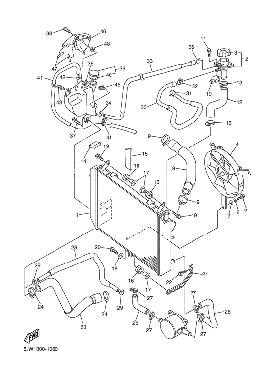 FJR1300 Radiator. hose