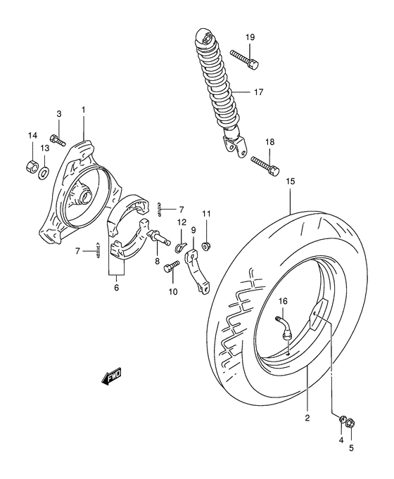 Rear wheel complete assy