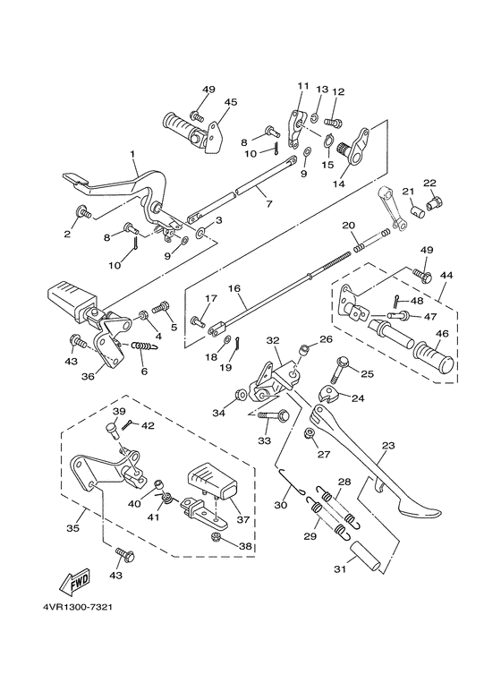 XVS650 Stand. footrest
