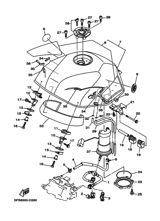 TDM900 Tank fuel