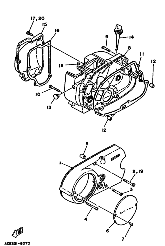 Crankcase cover ass`y  (v
